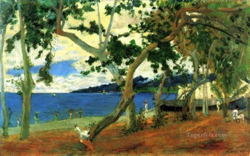 Paul Gauguin Painting - El puerto de Saint Pierre visto desde la cala Turín o mar Martinica paisaje Paul Gauguin